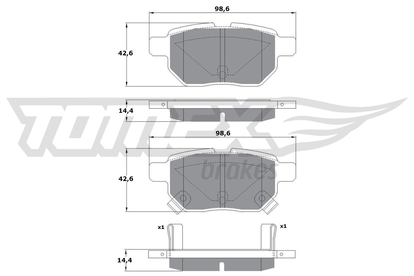 Sada brzdových platničiek kotúčovej brzdy TOMEX Brakes